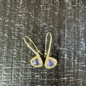 Kendra Scott Framed Kendall Gold Wire Drop Earrings in Dark Lavender Illusion